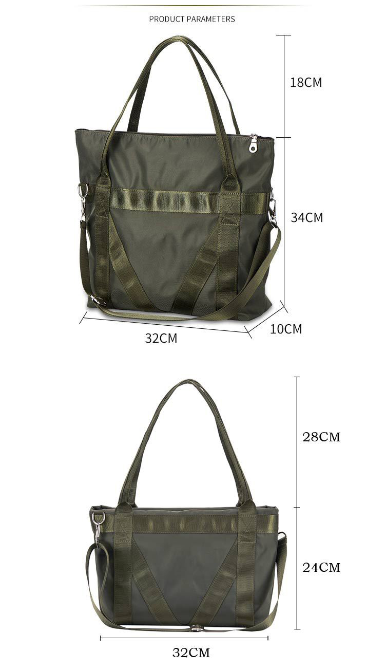 防潑水延伸收納兩用托特包 大容量拉鍊收納空間 肩背包 購物袋 斜背包