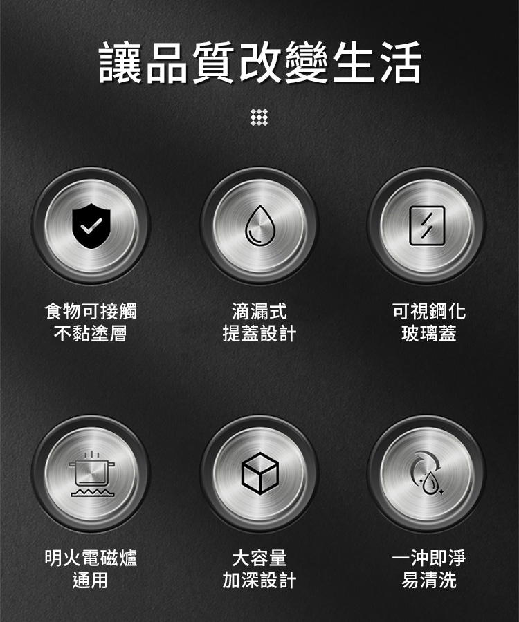 多用途一體式麥飯石蒸魚鍋（6L）