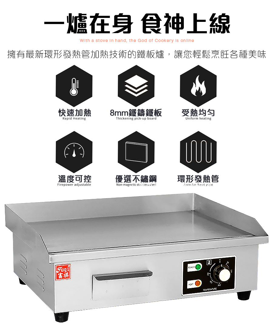 【LGS】插電款 溫度可控電熱鐵板爐-55/36cm