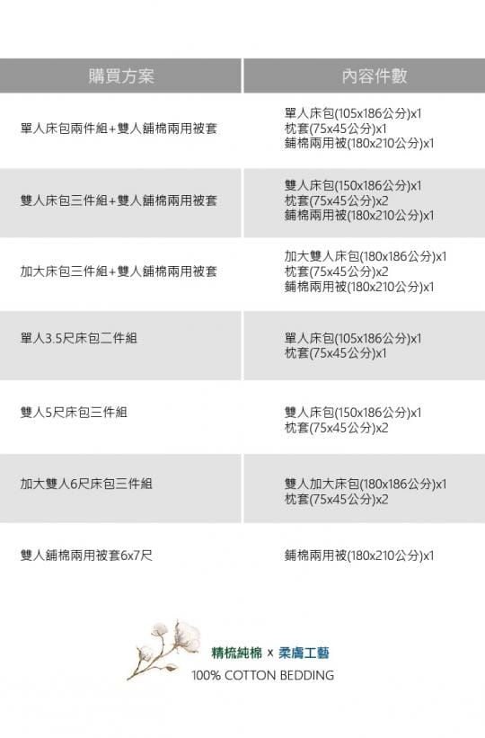 特頂級純棉兩用被床包組