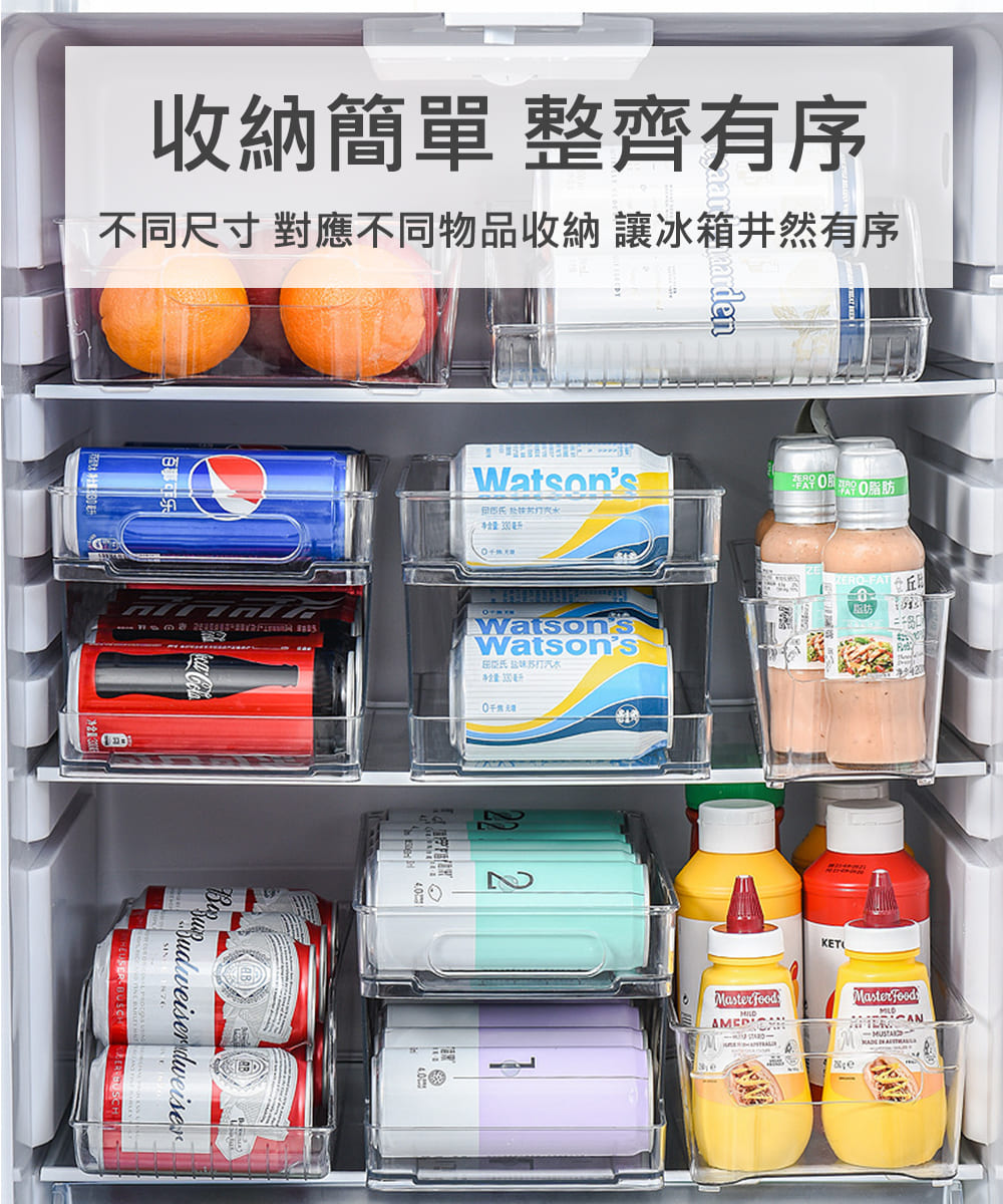 (福利品)冰箱自動滾動飲料置物收納架(小/大/雙層滾動)