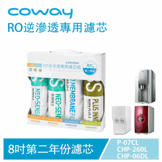 【Coway】RO逆滲透專用濾芯組8吋第二年份(適用CHP-06DL、CHP-2
