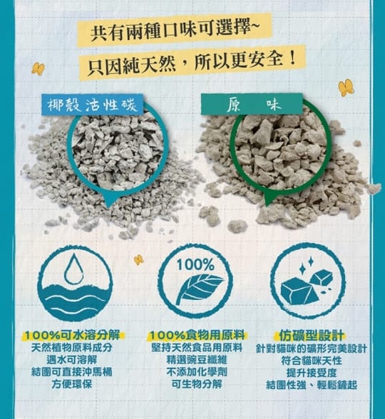 【國際貓家】吶一口 天然環保仿礦型豆腐砂2.5KG-6包組(凝結快速、結塊小又堅