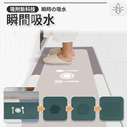 【JOJOGO】新款吸水防油軟硅藻土廚房地墊