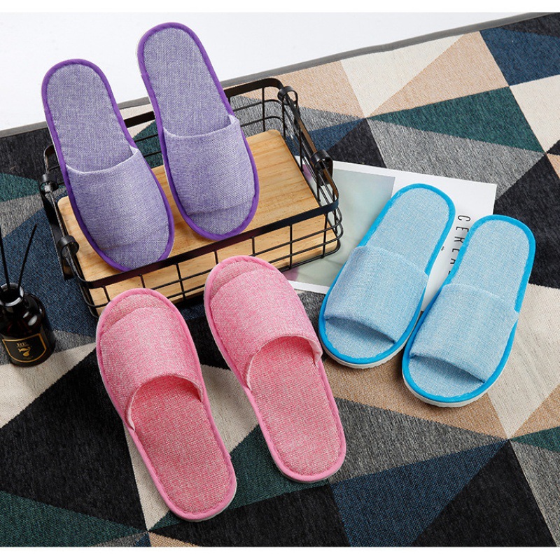 防滑底部拋棄式亞麻款拖鞋 免洗拖鞋 飯店式拖鞋 多款多色可選 室內拖鞋