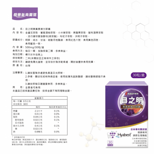 【都會新貴】日本專利雙認證葉黃素30粒 酯化型結合游離型葉黃素
