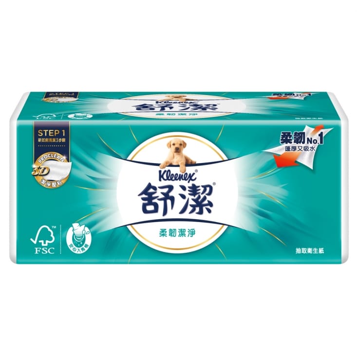 【Kleenex 舒潔】柔韌潔淨抽取衛生紙 110抽x8包x6串/箱81542