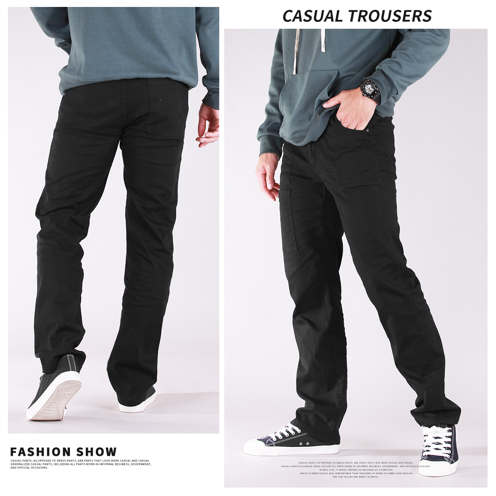 純棉透氣耐磨鬆緊腰圍彈性伸縮休閒褲 工作褲 M-5L 3色 加大尺碼