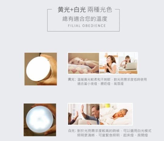 USB充電人體感應小夜燈