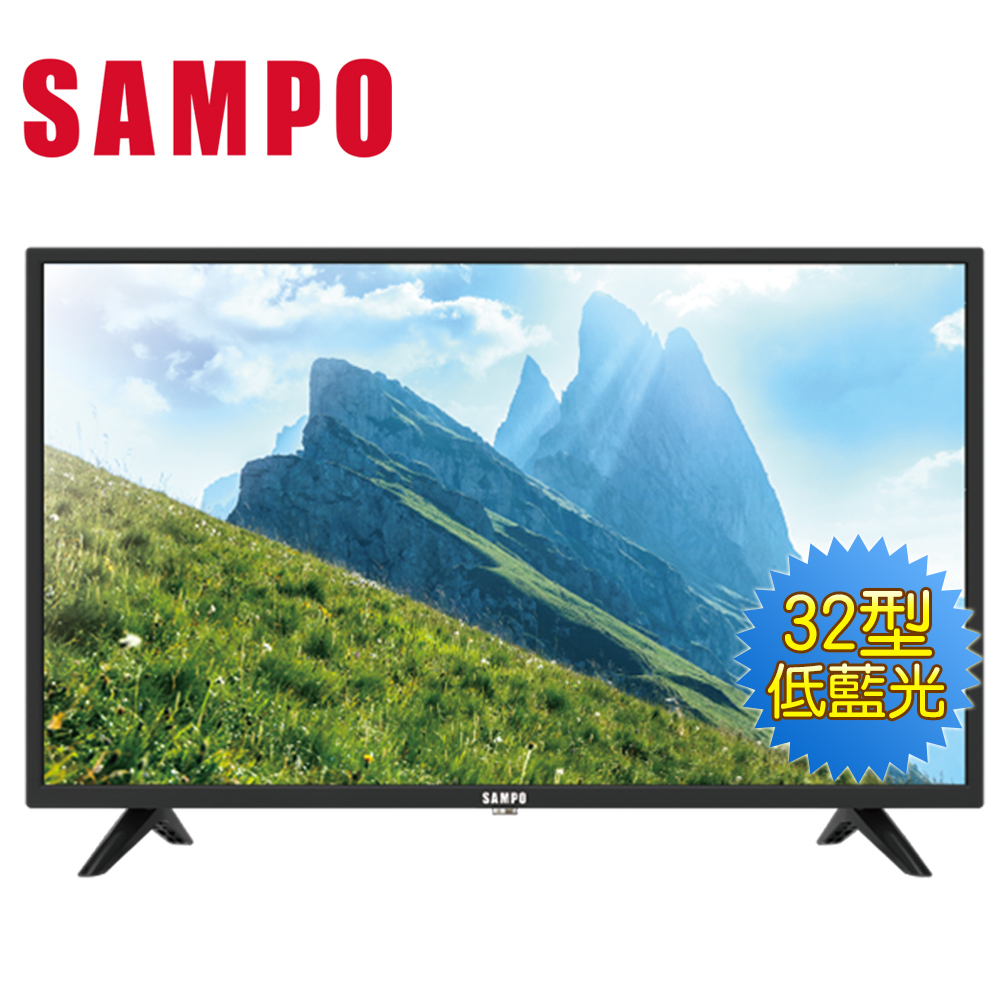 【SAMPO聲寶】32型HD低藍光顯示器+視訊盒 EM-32FB600