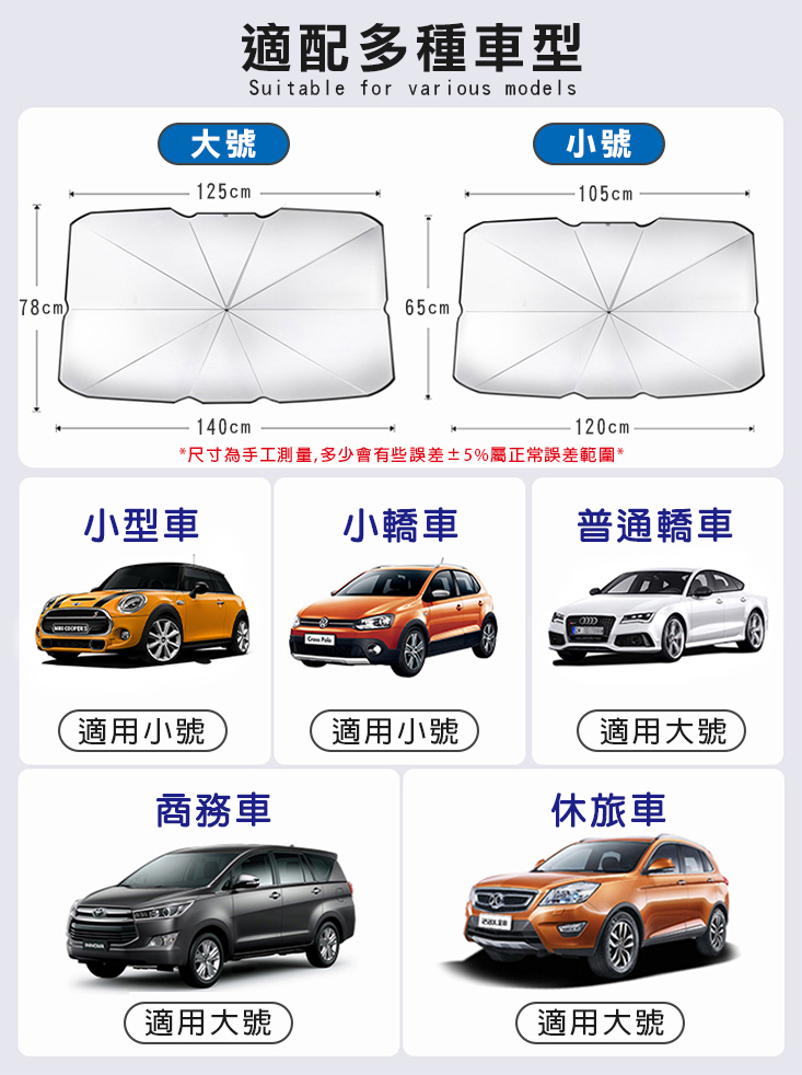 汽車鈦銀布隔熱遮陽傘(鈦銀升級版) 抗UV紫外線 隔熱防曬 隔熱板 隔熱墊
