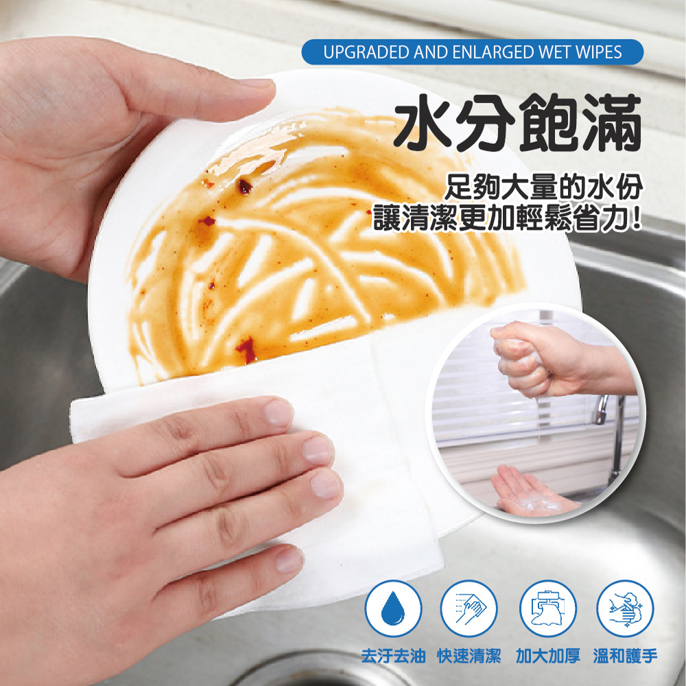【幸運女神】強效去油汙廚房清潔濕巾(80抽/包)
