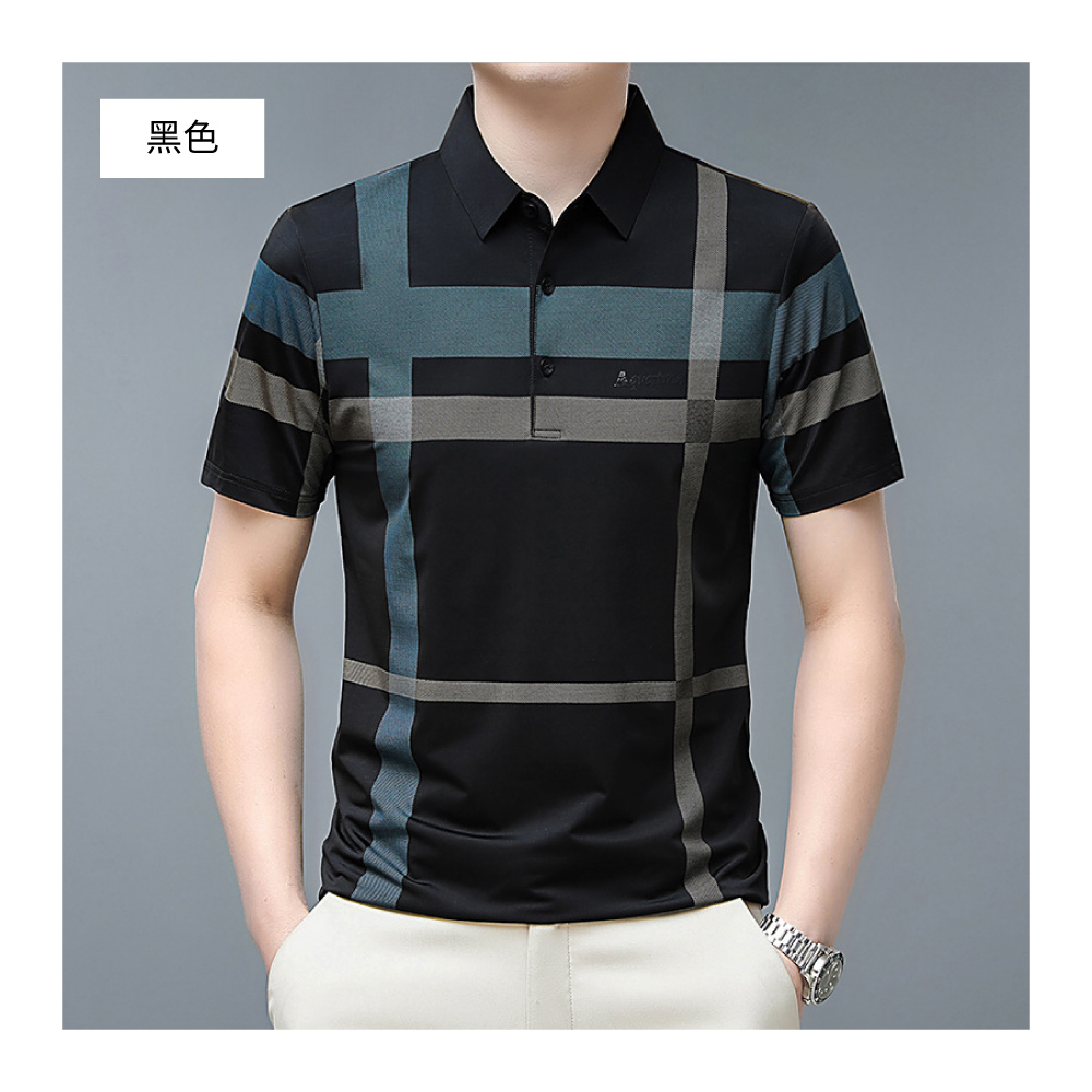 紳士線條冰絲透氣商務POLO衫-5色可選 XL-3XL 