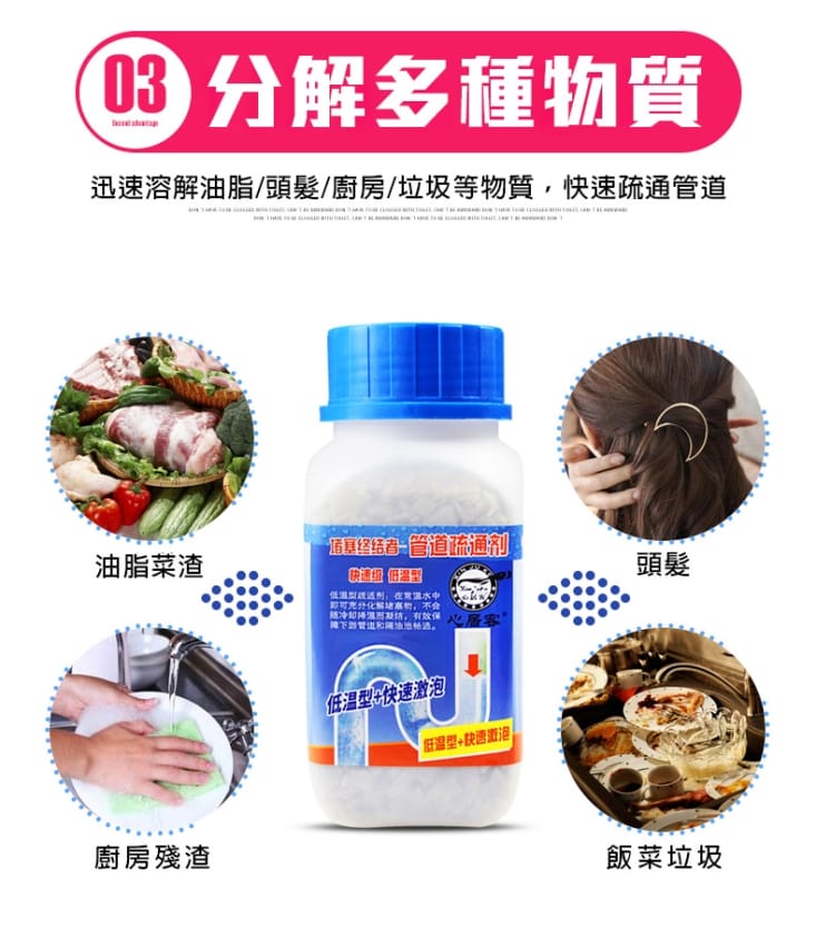 【必居客】強效升級水管疏通清潔劑268g 管道疏通劑 管道除味