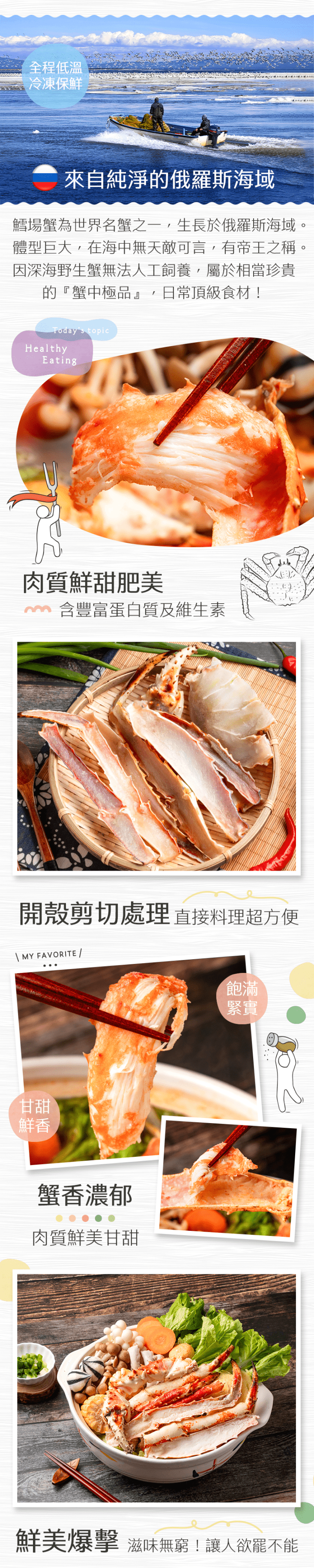 【生活好漁】俄羅斯野生生凍鱈場蟹腳300g 獨家小包裝 浪漫晚餐 極品生猛海鮮