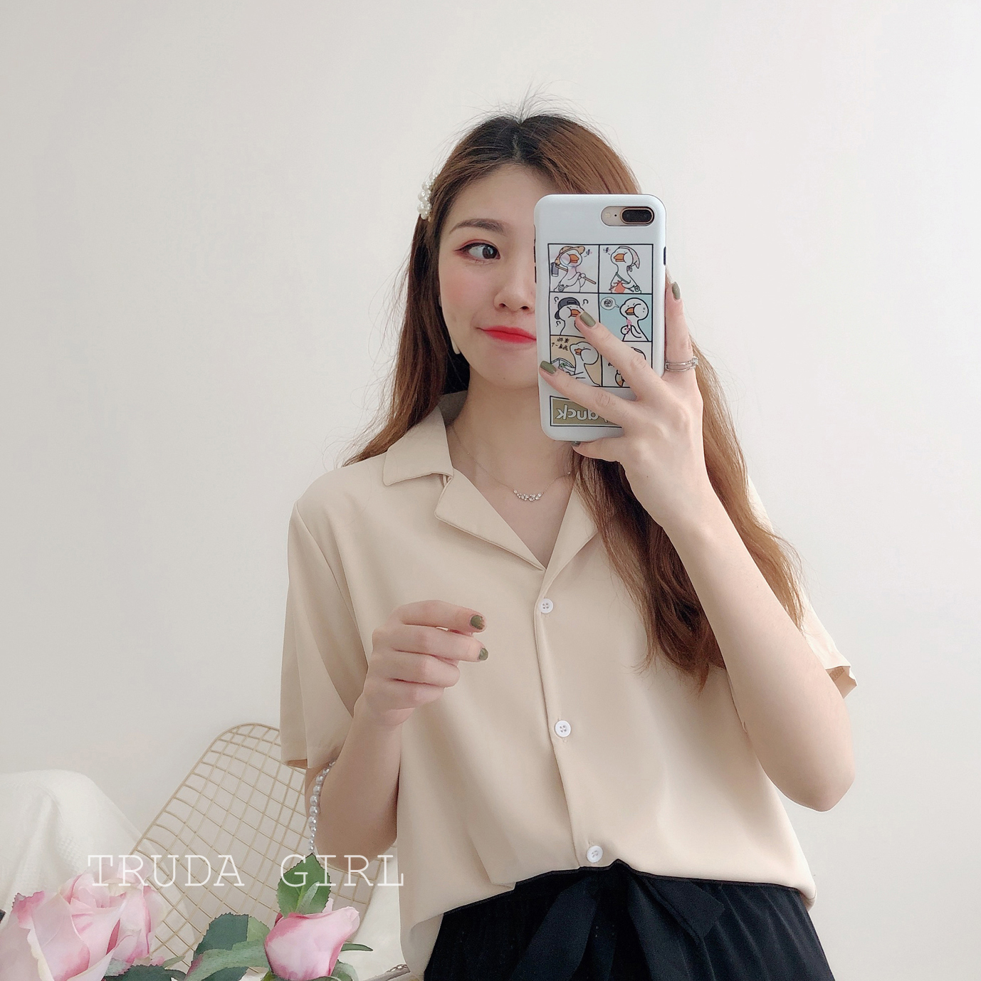 韓色系13色雪紡西裝領短袖襯衫 雪紡襯衫 雪紡上衣