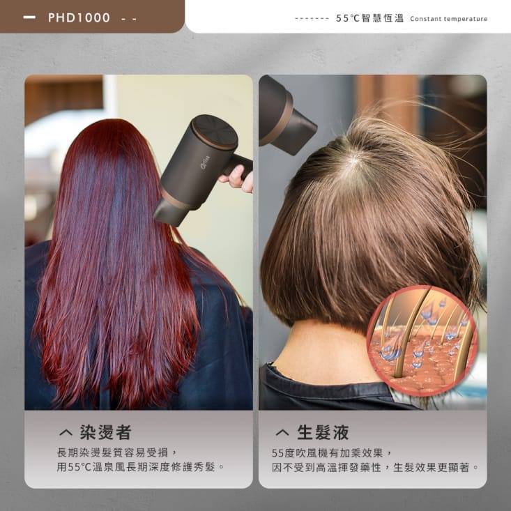 【Arlink】55℃ 恆溫無線三段冷熱吹風機(PHD1000)