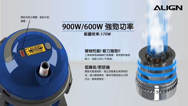 【ALIGN亞拓】乾濕兩用吸塵器 AVC-2015