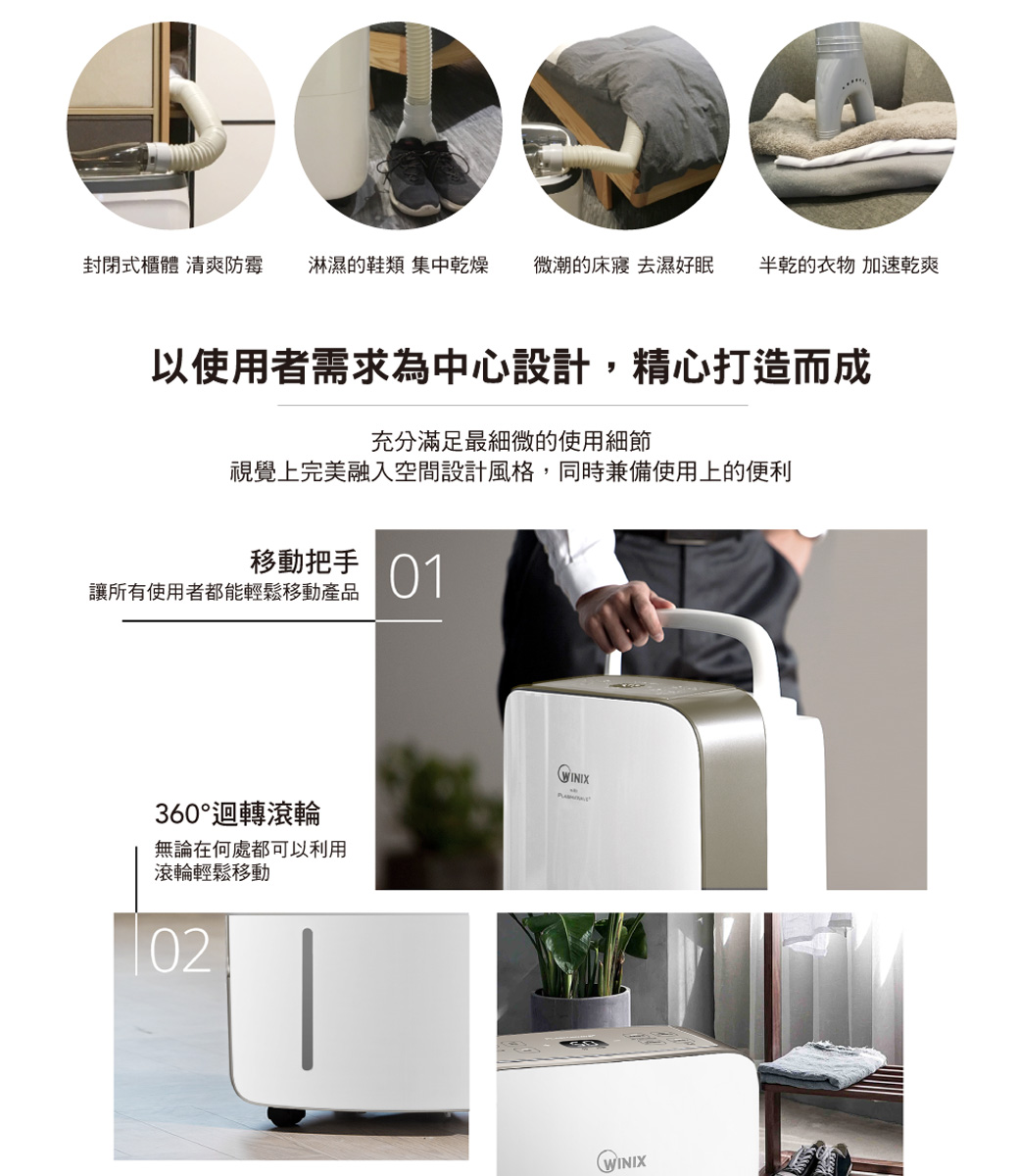 【Winix】一級能效16公升清淨除濕烘鞋/乾衣/三用機