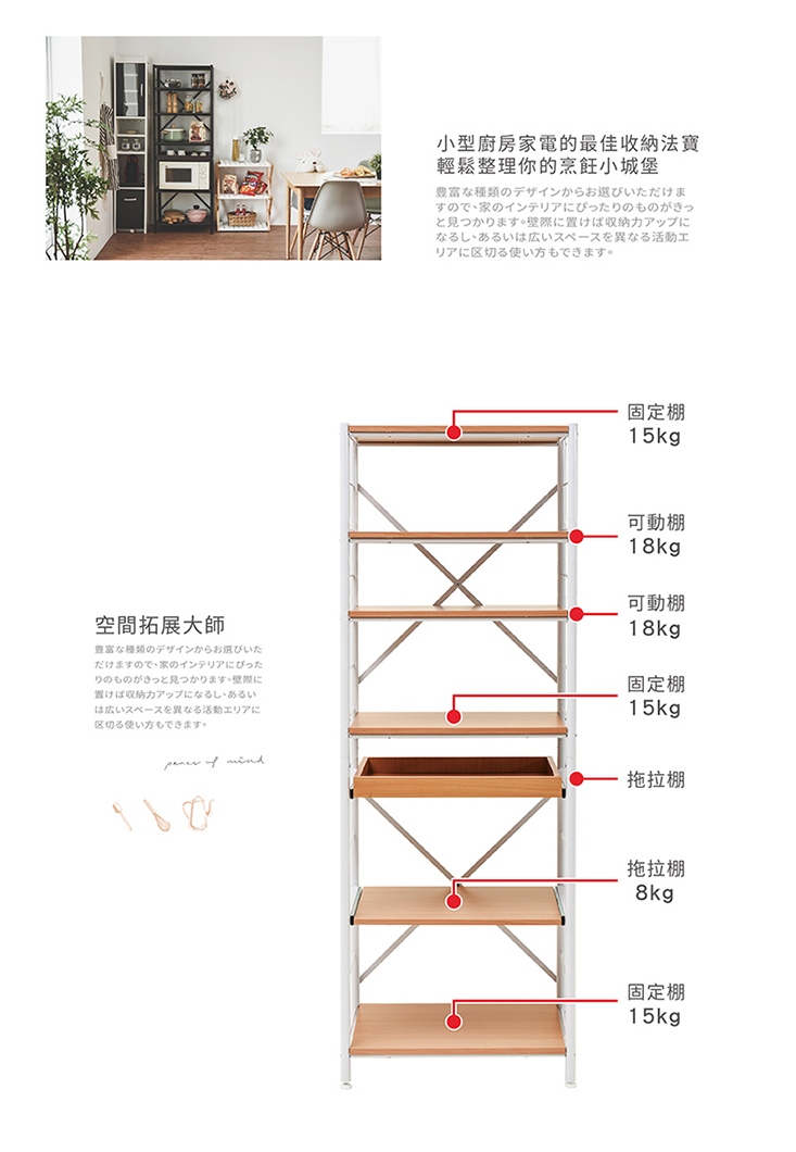 【完美主義】多功能微波爐置物架/電器櫃/電器架/廚櫃/收納架(三色可選)