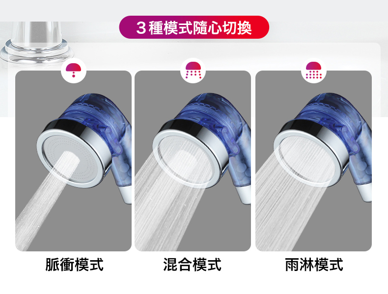 三檔調節洗手台切換省水蓮蓬頭器