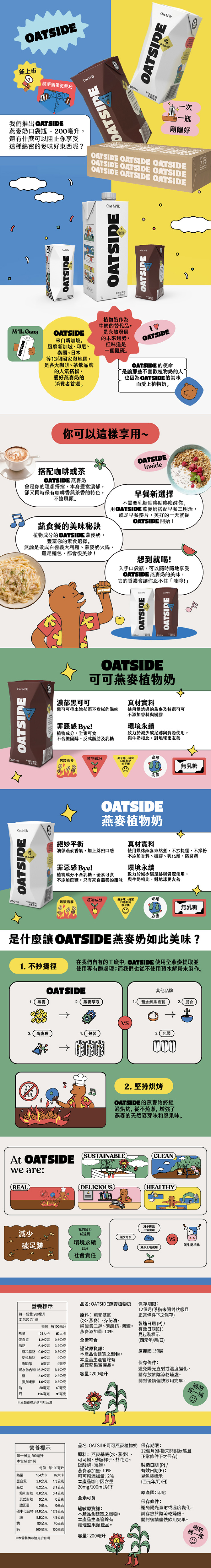 【OATSIDE】燕麥植物奶200ml(原味燕麥奶／巧克力燕麥奶) 保久乳 純素
