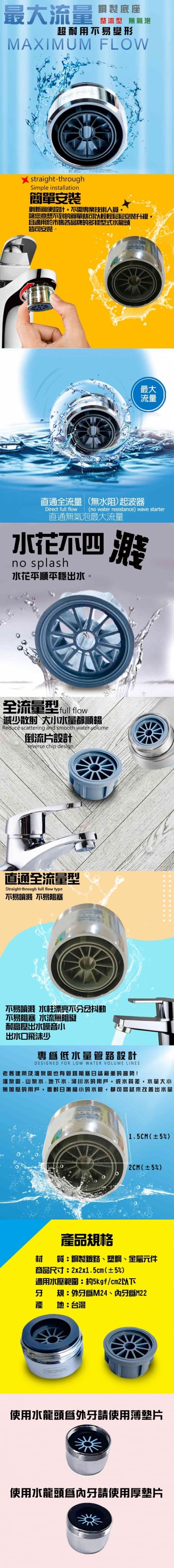 台灣製造內外牙兩用水龍頭整流器 GS02546