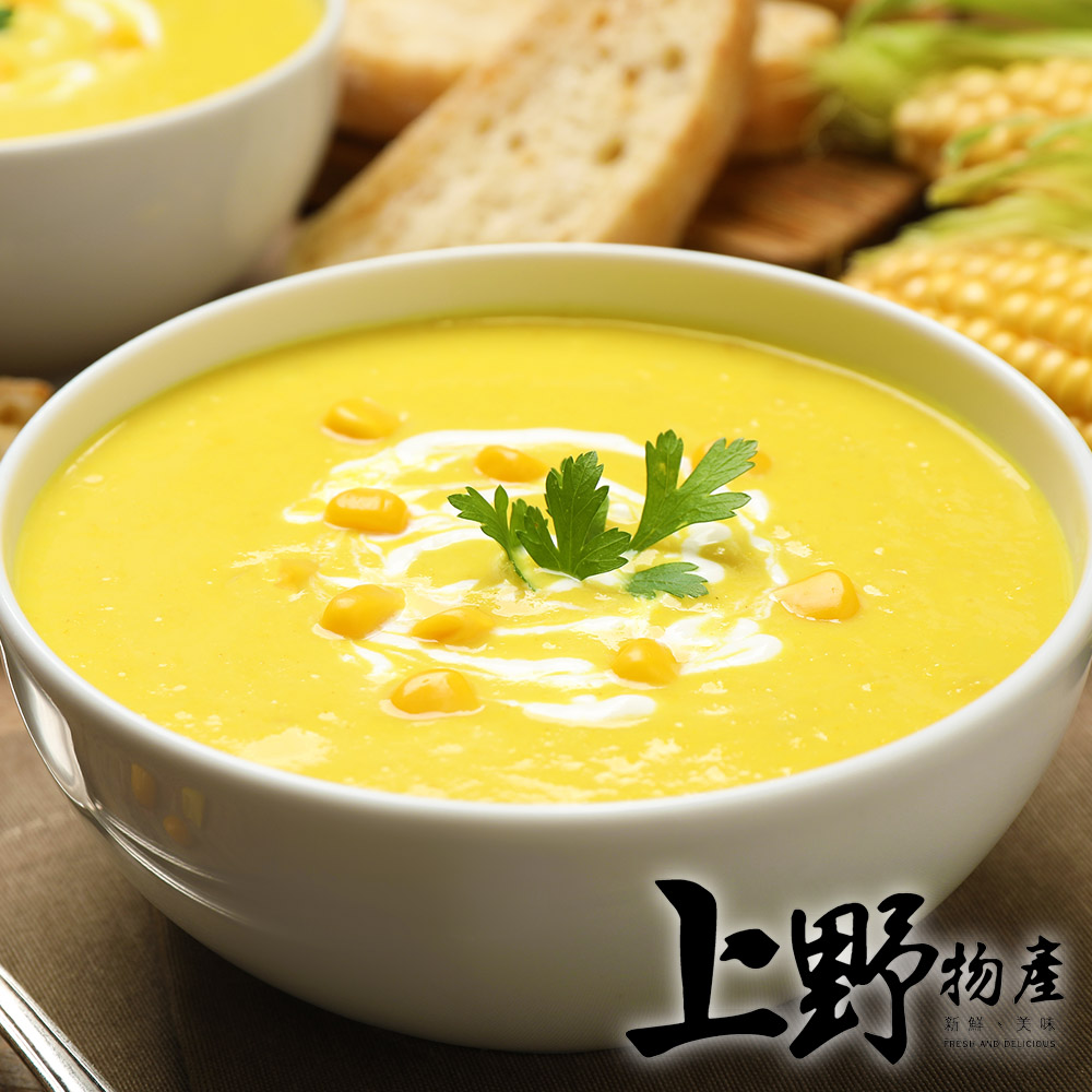       【上野物產】奶油火腿玉米濃湯 x20包(250g±10%/包)