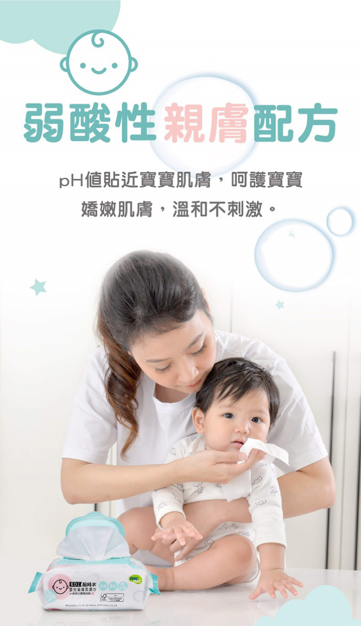 【nac nac】EDI 超純水嬰兒潔膚柔濕巾 濕紙巾 嬰兒濕巾 80抽/20抽