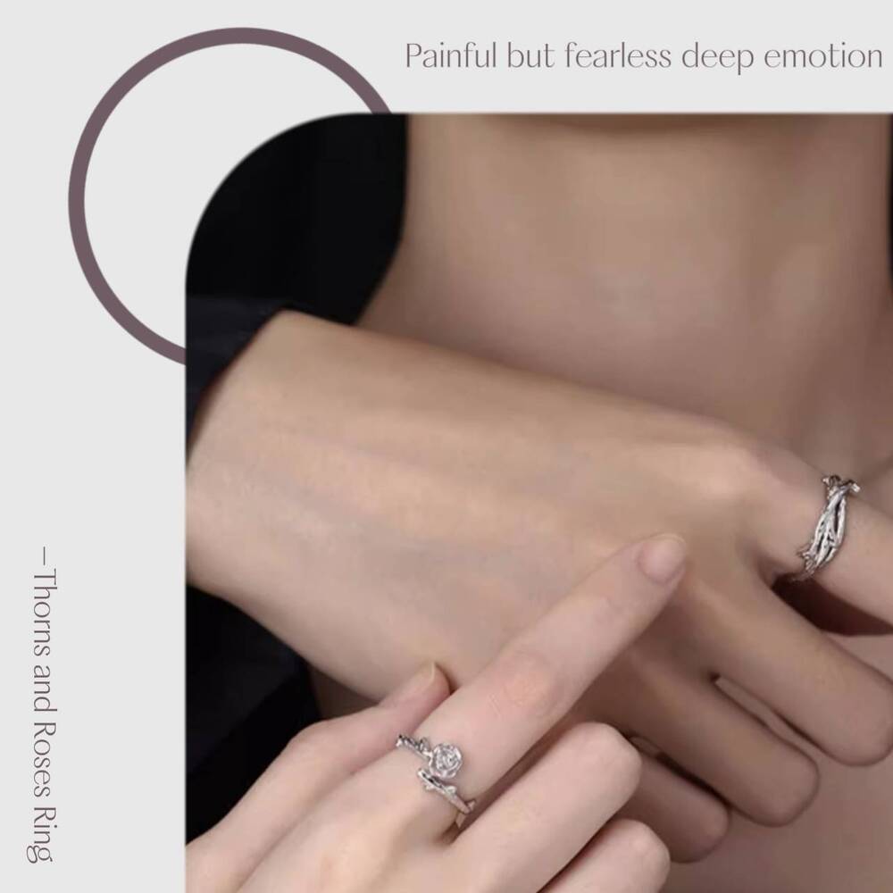 荊棘玫瑰情侶對戒 