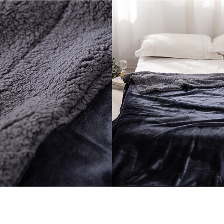 抗靜電加厚雙層法蘭絨x羊羔絨毯被