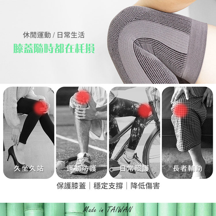 【GIAT】男女適用竹炭透氣彈力護膝&腰帶 台灣製
