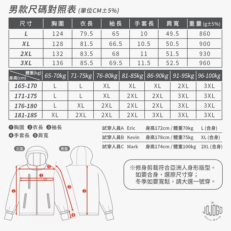  【JOJOGO】風衣式飛行衝鋒衣(防潑水、保暖透氣、耐寒 雙12限