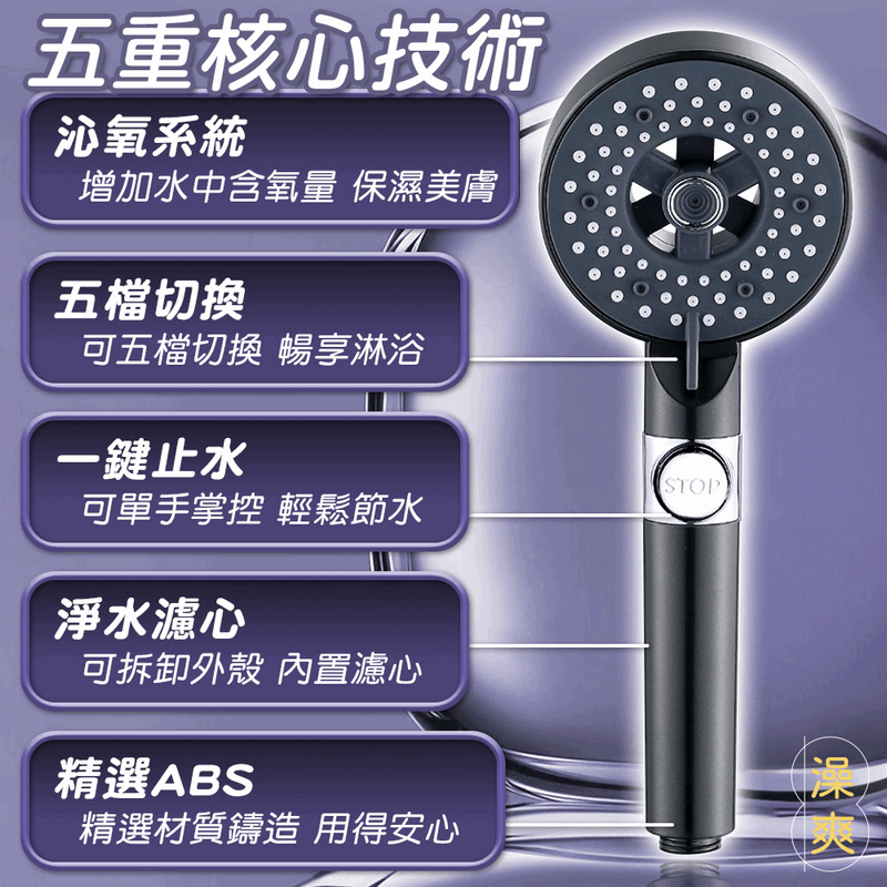 澡爽微米負離子美膚蓮蓬頭 含濾心5入