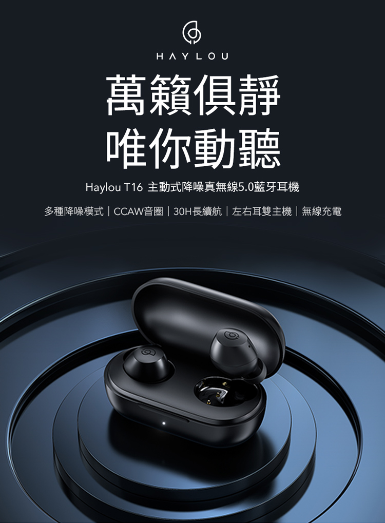 【Haylou】 T16 主動式降噪真無線5.0藍牙耳機