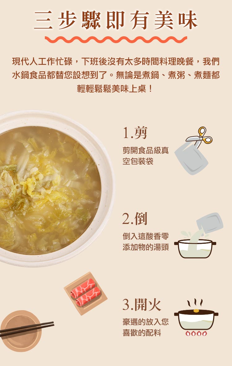       【水鍋】老饕酸白菜蔬果雞湯底(3包組)