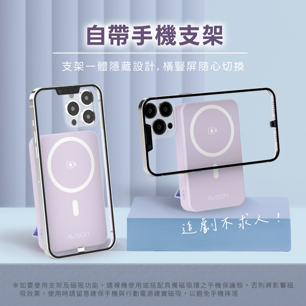 【AWSON 歐森】10000mAh七合一磁吸充電磁吸行動電源 AWP-5733