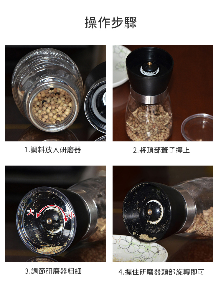       多用途胡椒研磨器調料瓶(超值2入)