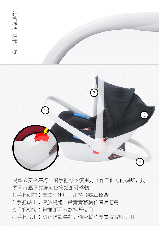 【YODA】嬰兒提籃式安全座椅/汽車安全座椅(兩色可選)