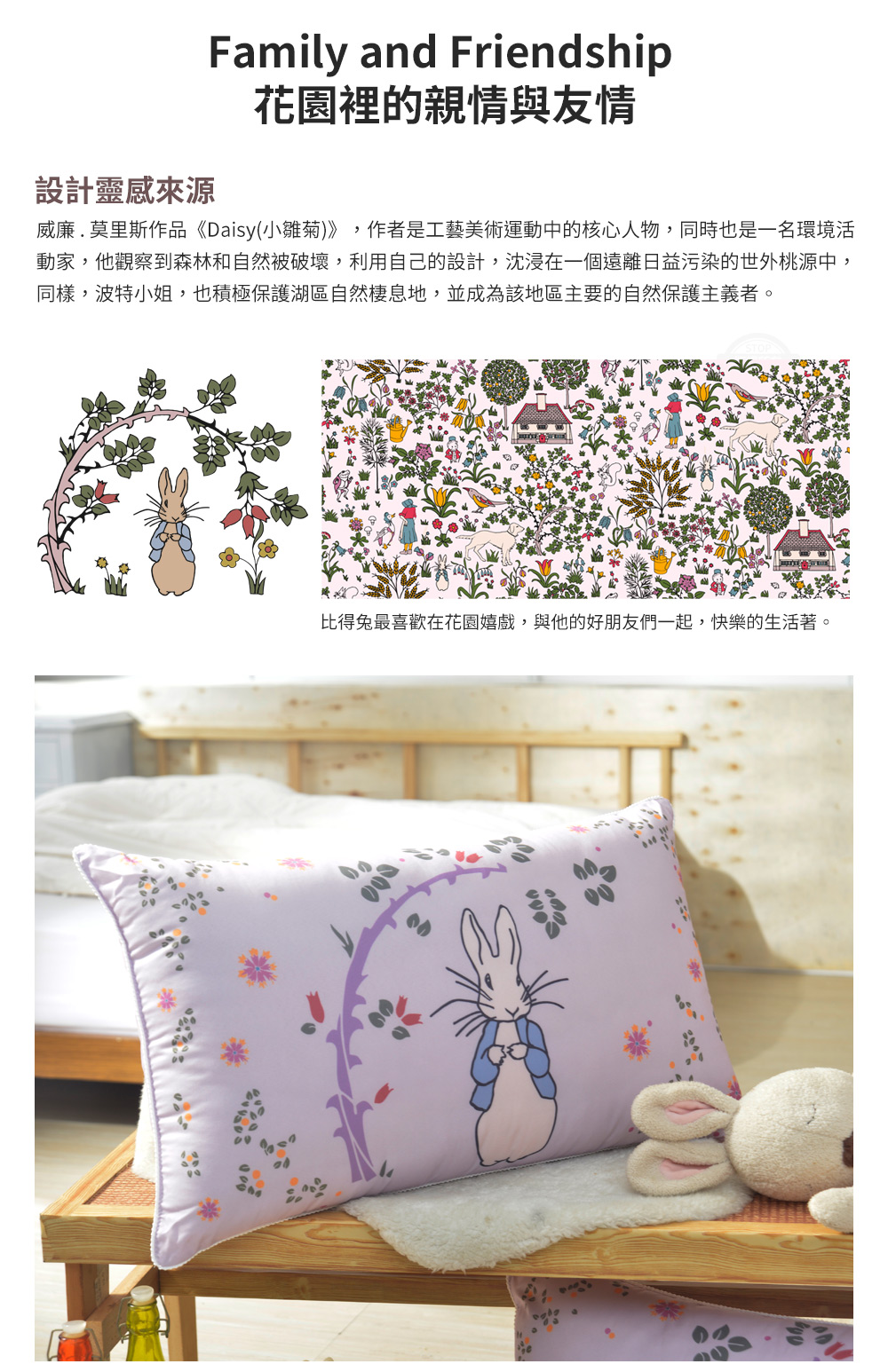 【PETER RABBIT】比得兔V&A博物館聯名抗菌枕 可水洗 台灣製造 枕頭