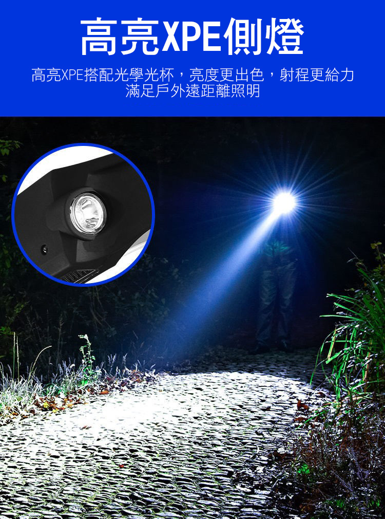 全視覺強光雙光源LED感應頭燈 (工作燈/COB頭燈/露營燈/照明燈/夜釣燈)
