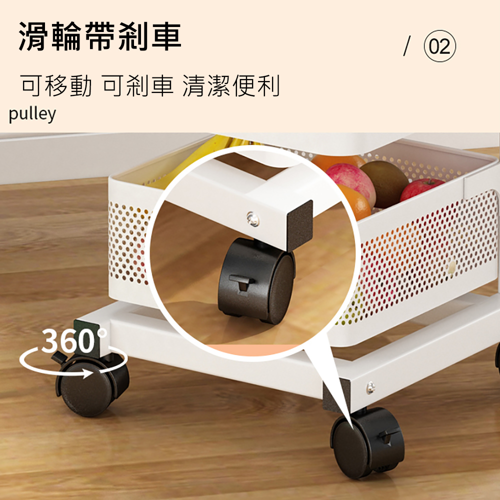 可調節廚房電器收納架五層推車款
