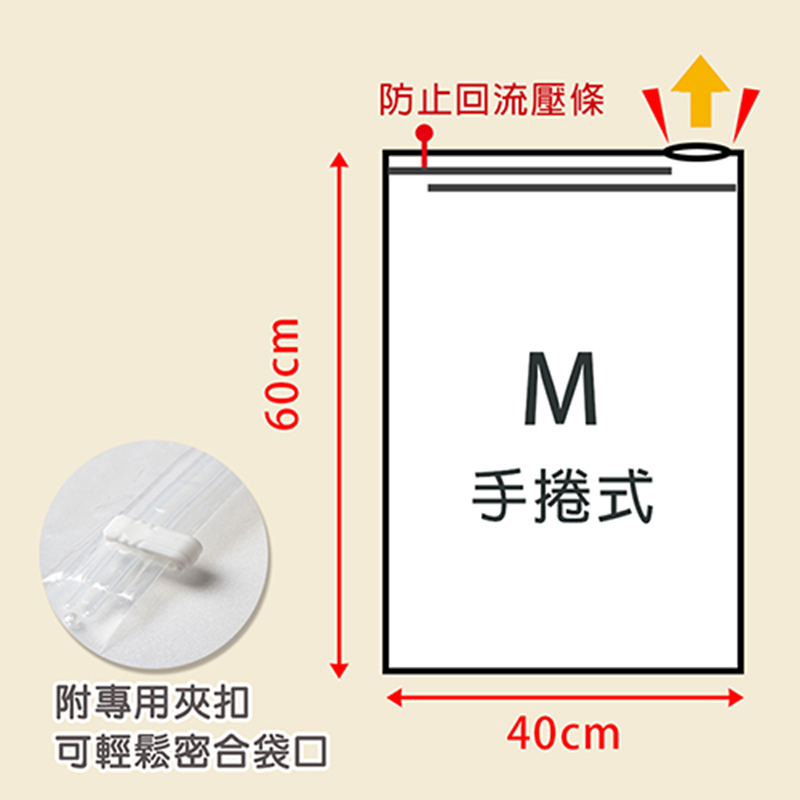 加厚防塵防潮手捲式衣物壓縮袋(小&中&大)