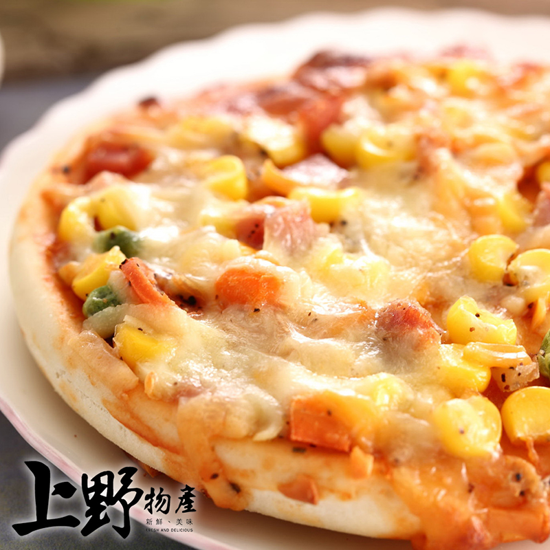【上野物產】五吋牽絲燻雞圓披薩/夏威夷披薩(120g±10%/片)
