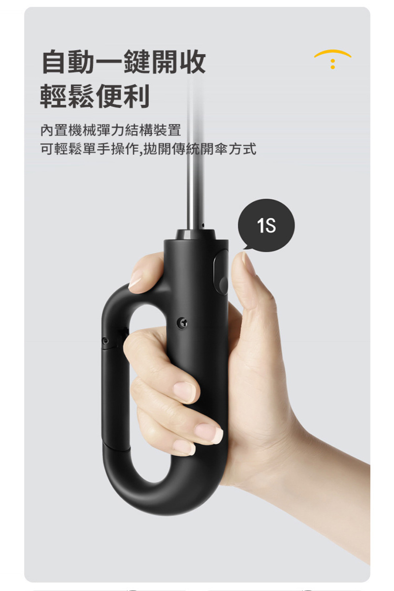 全自動黑膠環扣夜間反光反向傘5色