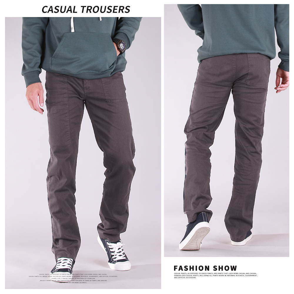 純棉透氣耐磨鬆緊腰圍彈性伸縮休閒褲 工作褲 M-5L 3色 加大尺碼