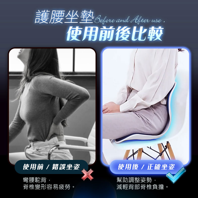 人體工學久坐不累矯姿護腰坐墊