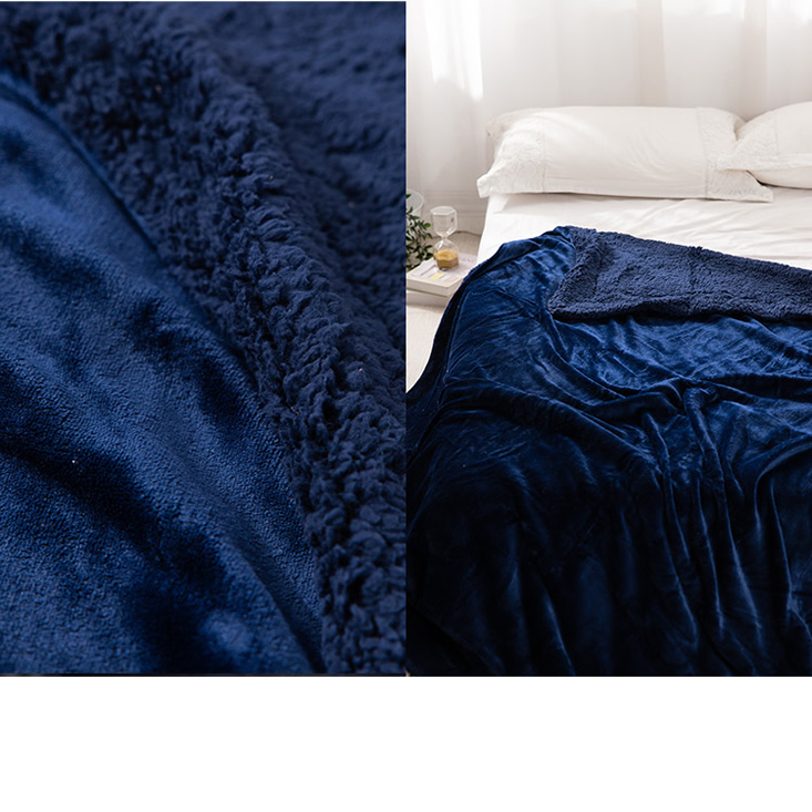 抗靜電加厚雙層法蘭絨x羊羔絨毯被