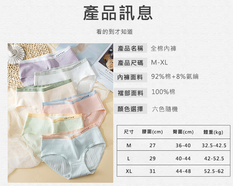 雙色馬卡龍純棉少女內褲(M/L/XL) 學生內褲