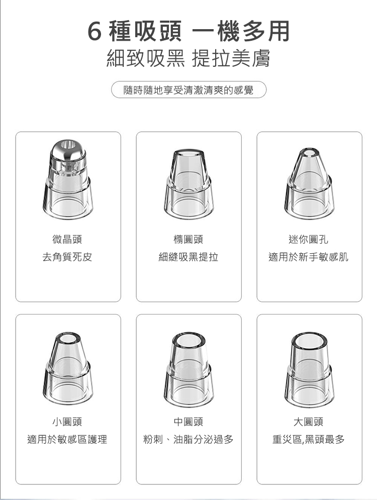 【CY 呈云】微晶潔面黑頭儀 粉刺機(6吸頭 B01)